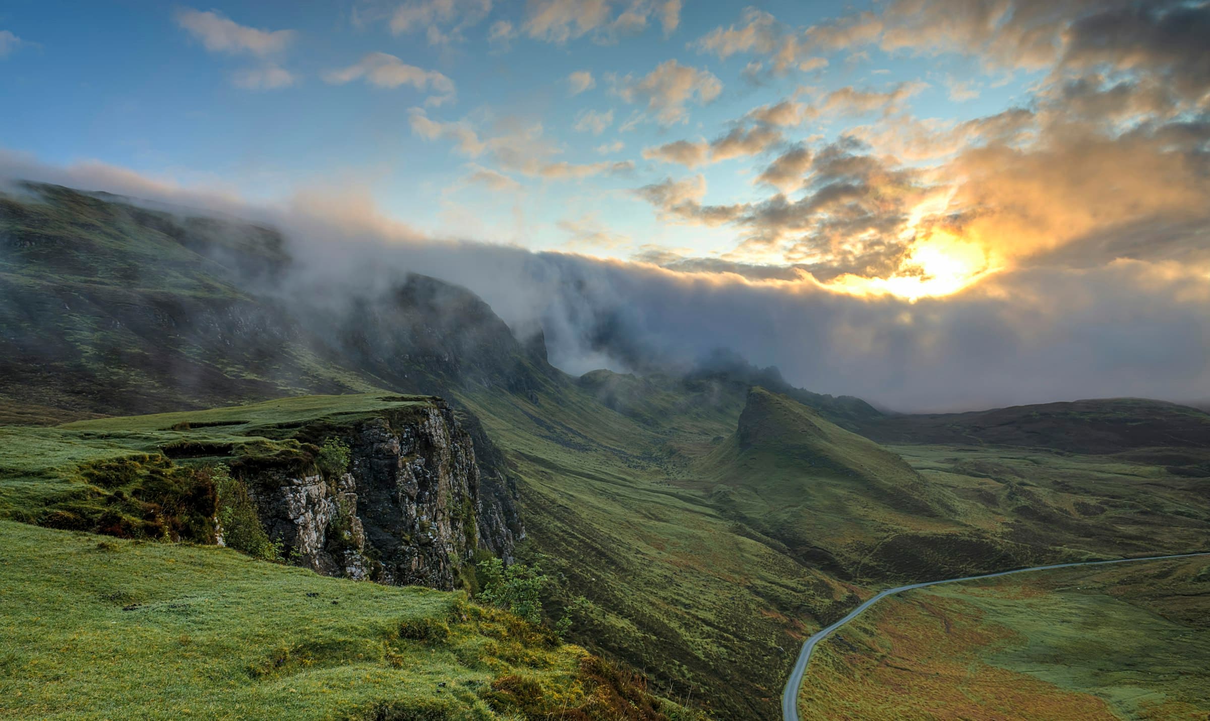 Foggy hills at first light