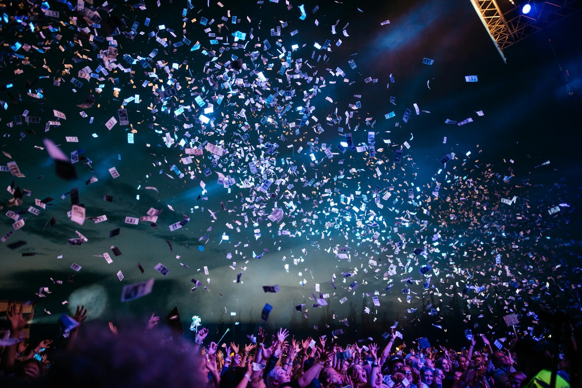 Festival crowd under warm lights